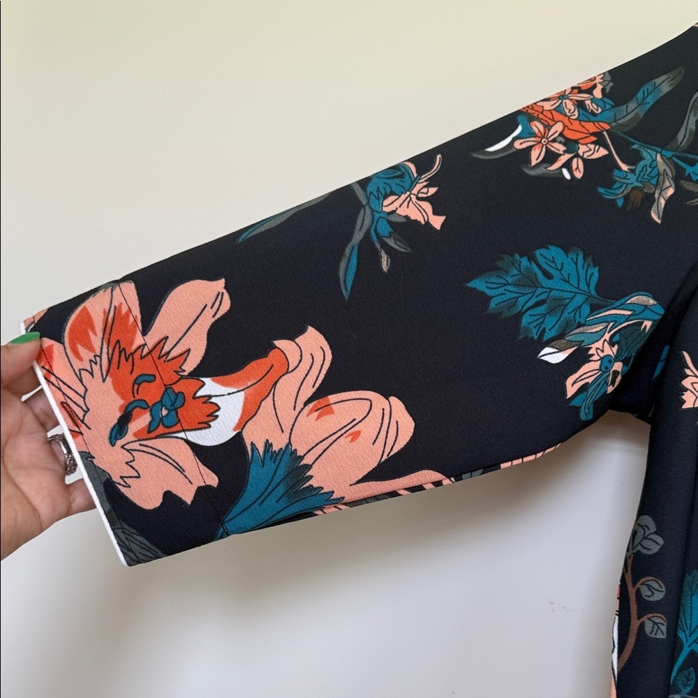 Sassafras Black Floral Long Sleeve Dress - Picture 4 of 8